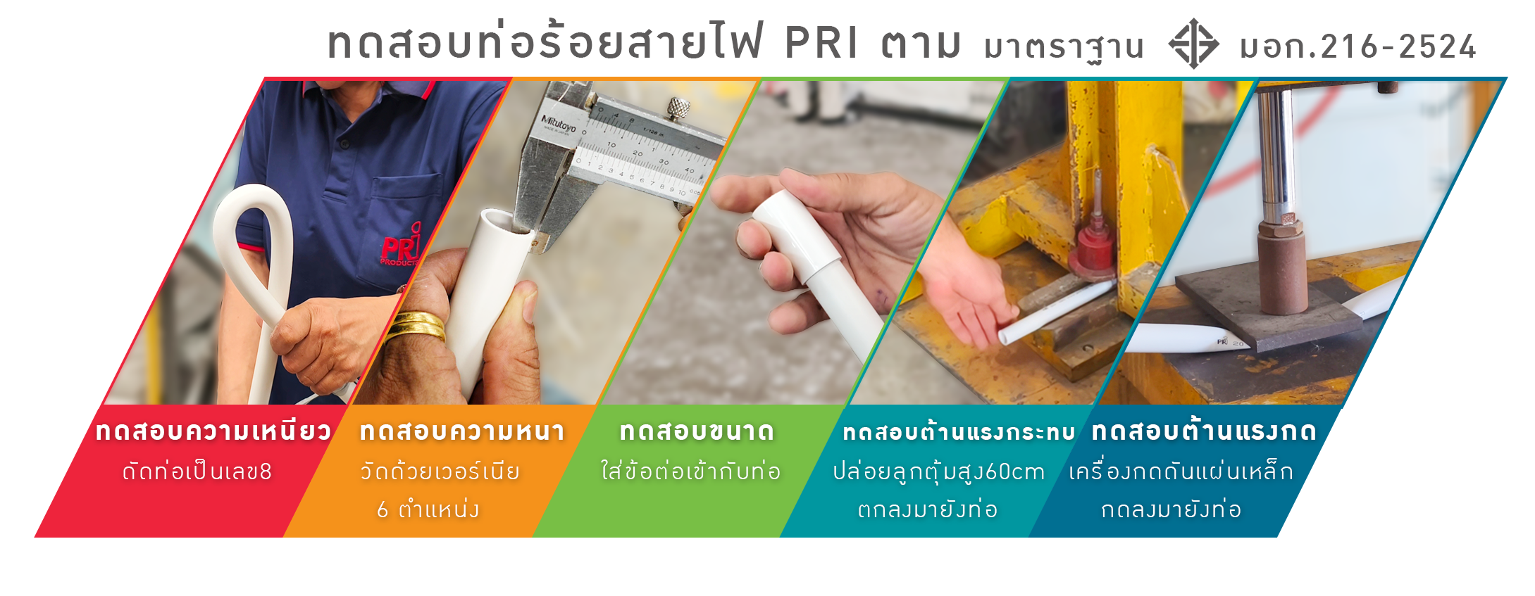 ทดสอบท่อร้อยสายไฟ PRI  มาตรฐาน มอก 216-2524